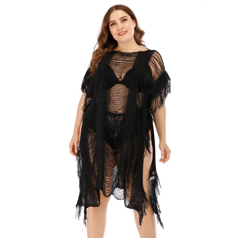 Women's Swimwear Black Hollow Out Oversized Sexy Summer Beach Dress Women Swimwears High Split Short Sleeve Sun Protection Midi LadiesWomen'
Women's Swimwear Black Hollow Out Oversized Sexy Summer Beach Dress Women Swimwears High Split Short Sleeve Sun Protection Midi LadiesWomen'