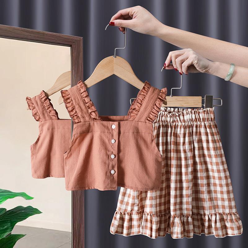 Clothing Sets Sweet Summer Girls Princess Clothes Set Short Sleeve Shirt Tops Plaid Skirt 2pcs Kids Children Fashion OutfitsClothing, Beige
Clothing Sets Sweet Summer Girls Princess Clothes Set Short Sleeve Shirt Tops Plaid Skirt 2pcs Kids Children Fashion OutfitsClothing, Beige