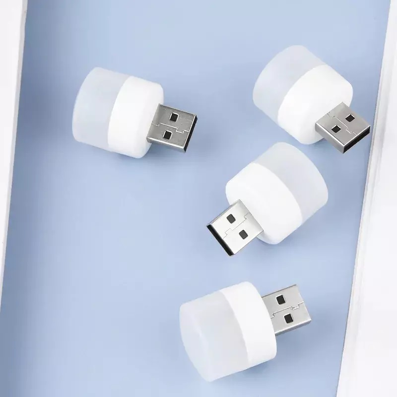 USB Plug Lamp Computer Mobile Power Charging Small Book Lamps LED Eye Protection Reading Light Small Round Night Lights