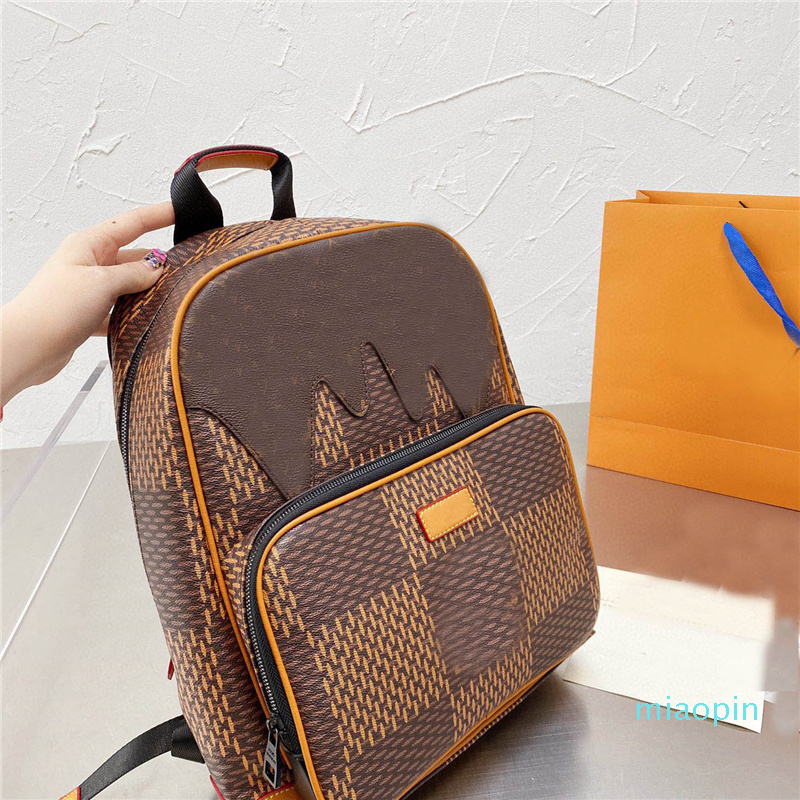 2021 Men classic backpack messenger bag luxury designer color matching trend high quality leather flower checkered urban, Brown
2021 Men classic backpack messenger bag luxury designer color matching trend high quality leather flower checkered urban, Brown