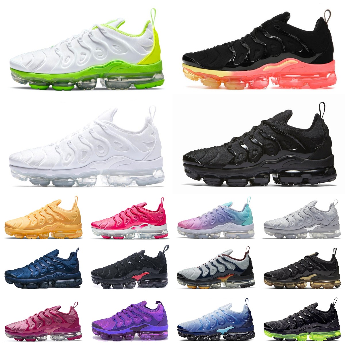 

NEW TN plus running shoes mens Black White Volt Orange Gradients Cherry Red Cool Wolf Grey Neon Green Olive USA Blue Fury tns mens womens outdoor trainers sneakers, 36-40 magenta