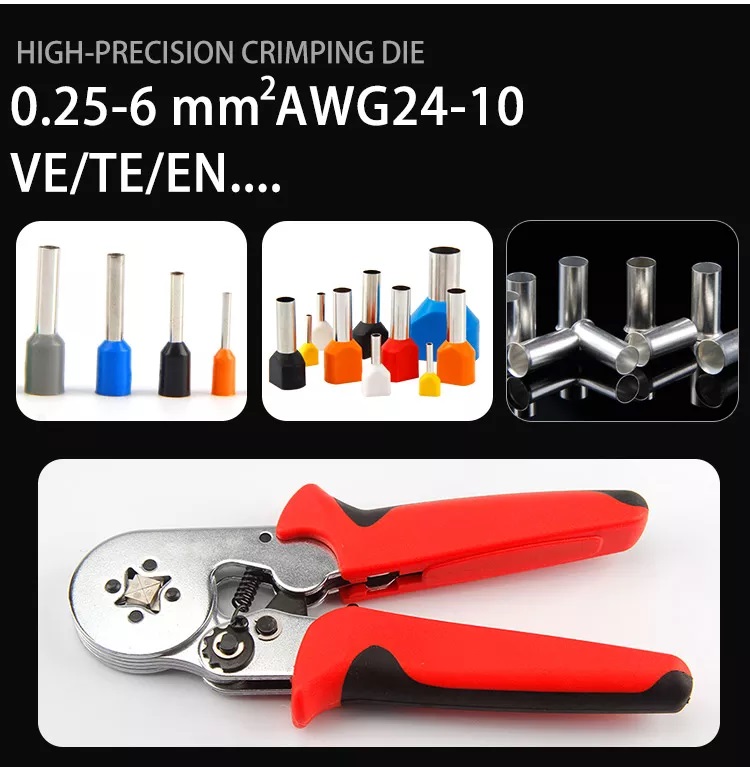 Tubular Terminal crimping plier electric tube terminals 0.25-6mm2 Crimping Tools