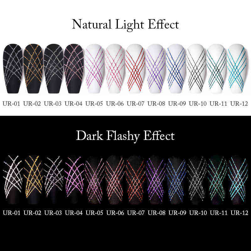 Nail Gel Toy Reflective Glitter Silver Gold Line for Nails Art Manicure Varnishes Drawing Painting Uv Polish 0328