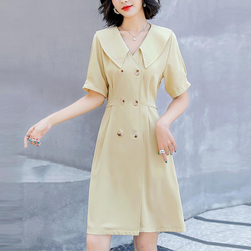 Women's Suits & Blazers Summer Office Lady Solid Lace Up Long Blazer Dress Women Short Sleeve Double Breasted Formal Jackets Female OutwearW, Light yellow 
Women's Suits & Blazers Summer Office Lady Solid Lace Up Long Blazer Dress Women Short Sleeve Double Breasted Formal Jackets Female OutwearW, Light yellow