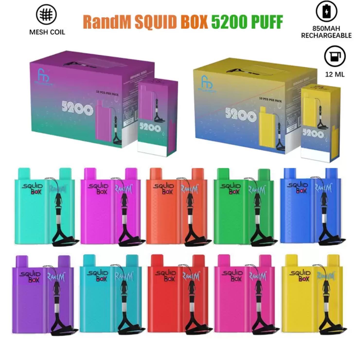 RandM Squid Box 5200 Puffs Disposable Electronic Cigarettes E Cigarette 10 Colors 5% Available 850mAh Battery 12ml Pre-Filled Vapes
RandM Squid Box 5200 Puffs Disposable Electronic Cigarettes E Cigarette 10 Colors 5% Available 850mAh Battery 12ml Pre-Filled Vapes