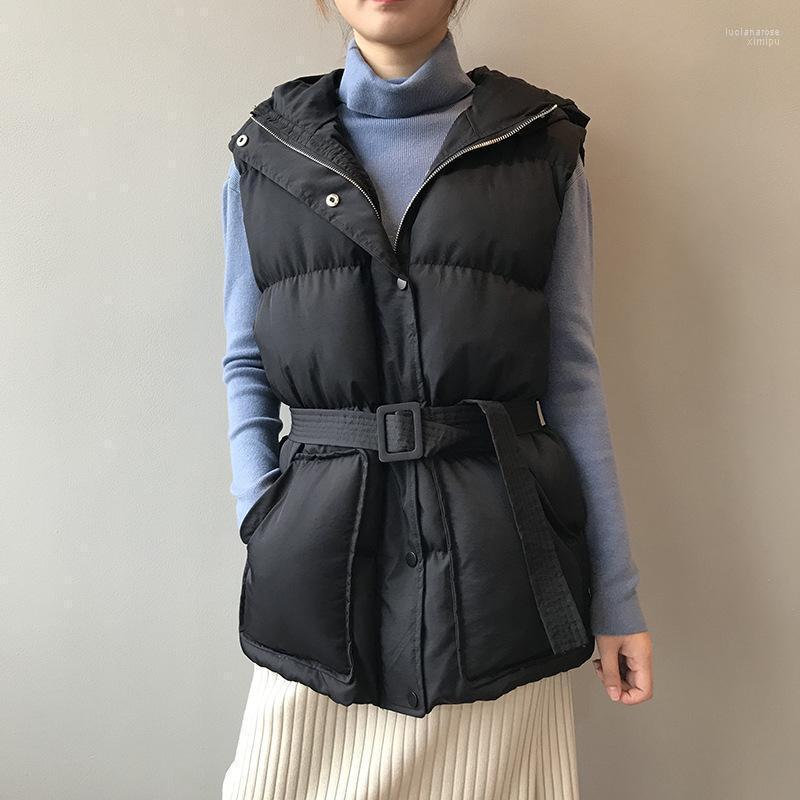 Winter Cotton Vest -L Women Solid Loose Hooded Warmth Waistcoat With Belt Female Sleevess Casual Zipper All-match Fashion Women' Vests Luc, Black
Winter Cotton Vest -L Women Solid Loose Hooded Warmth Waistcoat With Belt Female Sleevess Casual Zipper All-match Fashion Women' Vests Luc, Black