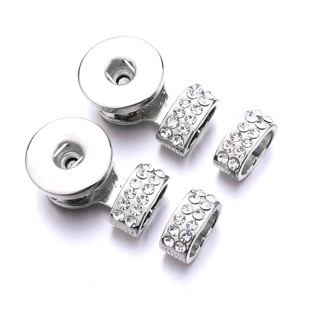 silver Metal 18MM Ginger Snap Button Base Connectors for DIY Snaps Leather Bracelet Jewelry making accessorie