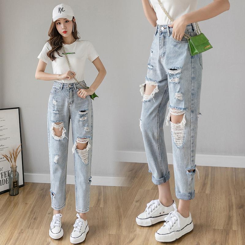 Women' Jeans Ripped Women' Baggy Harlan Pants Spring 2022 Radish Dad Nine-point Straight Leg Beggar PantsWomen, The light blue
Women' Jeans Ripped Women' Baggy Harlan Pants Spring 2022 Radish Dad Nine-point Straight Leg Beggar PantsWomen, The light blue