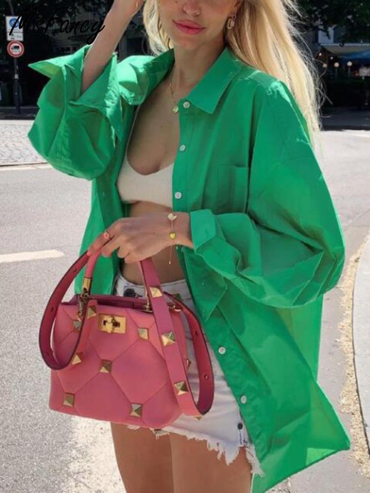 Women's Blouses & Shirts Msfancy Green Shirt Women 2022 Y2K Chemise Femme Cotton Pink Long Sleeve Oversized Casual Camisas De Mujer Tops
Women's Blouses & Shirts Msfancy Green Shirt Women 2022 Y2K Chemise Femme Cotton Pink Long Sleeve Oversized Casual Camisas De Mujer Tops