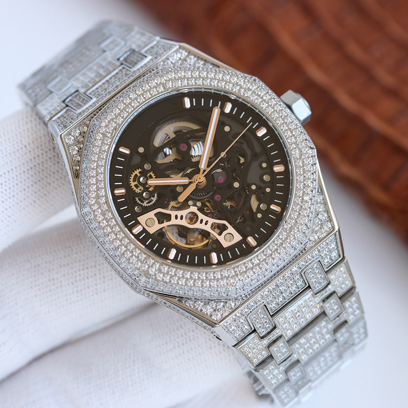 Handmade Full Of Diamonds Watch Mens Automatic Mechanical Watches 41mm With Diamond-studded Steel 904L Sapphire Hollow Out Wristwatches Montre de Luxe, Colour 6
Handmade Full Of Diamonds Watch Mens Automatic Mechanical Watches 41mm With Diamond-studded Steel 904L Sapphire Hollow Out Wristwatches Montre de Luxe, Colour 6
