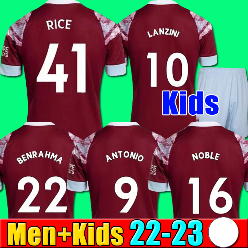 22 23 West Hams BOWEN RICE Soccer Jerseys BENRAHMA LANZINI ANTONIO YARMOLENKO NOBLE FORNALS DAWSON Vlasic SOUCEK 2022 2023Jersey Football Shirt Men, P15 21 22 3rd kids
22 23 West Hams BOWEN RICE Soccer Jerseys BENRAHMA LANZINI ANTONIO YARMOLENKO NOBLE FORNALS DAWSON Vlasic SOUCEK 2022 2023Jersey Football Shirt Men, P15 21 22 3rd kids