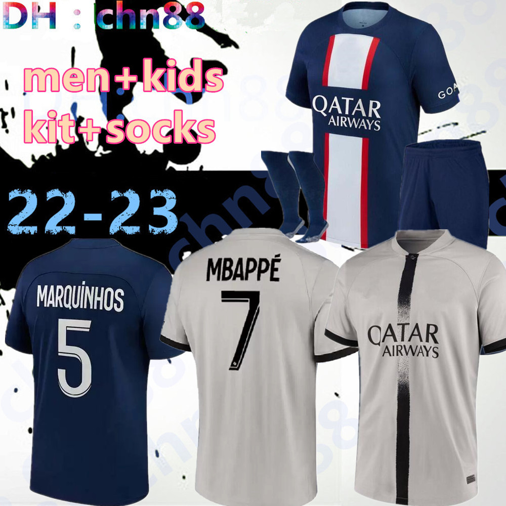 HAKIMI maillot de foot 21 22 23 soccer jersey 2022 2023 MBAPPE shirt men kids hommes enfants VERRATTI MARQUINHOS KIMPEMBE fourth STAR SPECIAL RAMOS PsGs full set socks, 22-23 home
HAKIMI maillot de foot 21 22 23 soccer jersey 2022 2023 MBAPPE shirt men kids hommes enfants VERRATTI MARQUINHOS KIMPEMBE fourth STAR SPECIAL RAMOS PsGs full set socks, 22-23 home