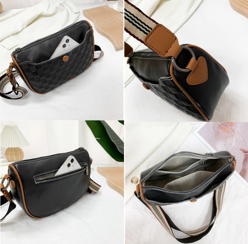 High Quality Cow Leather Women's Shoulder Bags Fashion Weave Wide Straps Female Crossbody Bag GenuineLeather Handbag and Purse