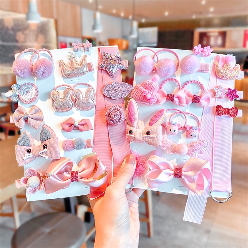 101824 BuahSet Klip Rambut Bayi Pita Aksesoris Rambut Bayi Perempuan Ikat Kepala Perempuan Sifon Kartun Jepit Rambut Elastis 220611