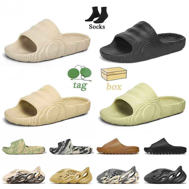 

2022 With Box adilette 22 slide designer slides Women Mens Slippers EVA Runners Desert Sand Magic Lime Black Grey Sulfur Onyx Ochre platform fashion Sandals size 36-47, D9 trfrm 36-48