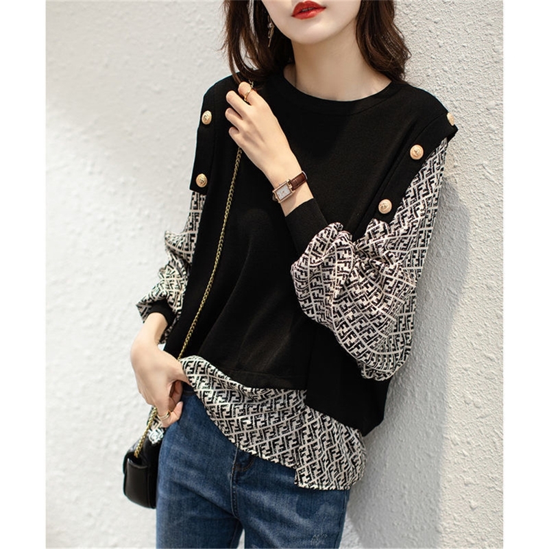 Autumn Cotton T Shirt Woman Long Sleeve Fake-Two-piece Style Oversized T-shirt Loose Plus Size Women s 220321, 01
Autumn Cotton T Shirt Woman Long Sleeve Fake-Two-piece Style Oversized T-shirt Loose Plus Size Women s 220321, 01