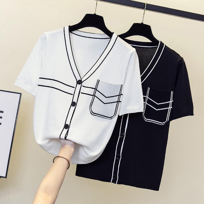 Women's Knits & Tees Women Summer Casual Kntting Sweaters V Collar Striped Patchwork Outwear Jumpers Soft Thin Korean Chic Sweater Cardigan, Black
Women's Knits & Tees Women Summer Casual Kntting Sweaters V Collar Striped Patchwork Outwear Jumpers Soft Thin Korean Chic Sweater Cardigan, Black