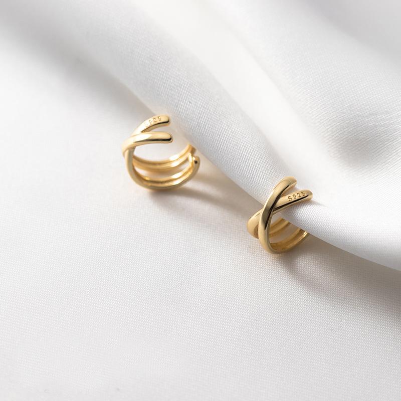 Clip-on & Screw Back Real 925 Sterling Silver Simple Ear Cuff Wrap Earrings Double Layered Cartilage Earring Fine Jewelry For WomenClip-on
Clip-on & Screw Back Real 925 Sterling Silver Simple Ear Cuff Wrap Earrings Double Layered Cartilage Earring Fine Jewelry For WomenClip-on