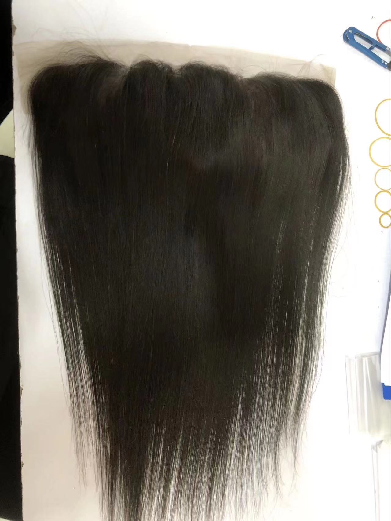 Malaysian silk top lace frontal human hair free part closure bleached knots