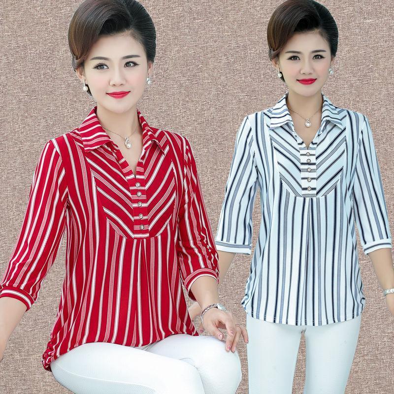 Middle Age Women Stripe Blouse 2022 Summer Spring Three Quarter Sleeves Mother Shirts Plus Size 5XL Female Casual Tops W1118 Women's Blouses, Short sleeves
Middle Age Women Stripe Blouse 2022 Summer Spring Three Quarter Sleeves Mother Shirts Plus Size 5XL Female Casual Tops W1118 Women's Blouses, Short sleeves