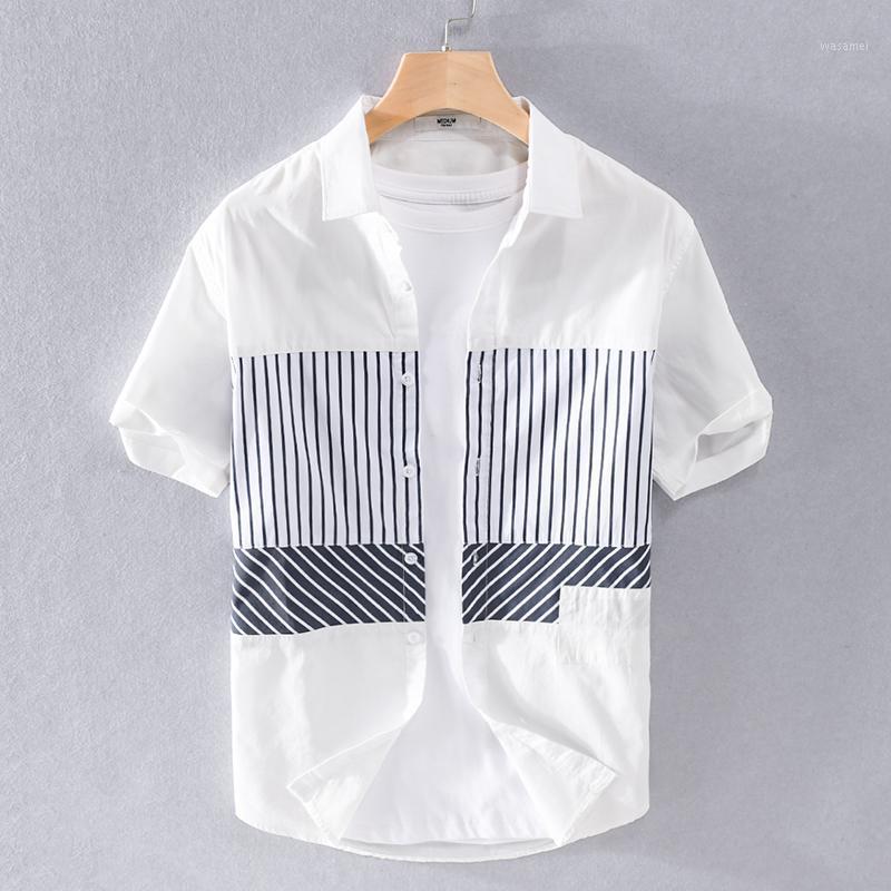 Summer Style Suehaiwe's Brand Italy Patchwork Cotton Shirt Men Fashion Comfortable Short Sleeve Shirts Tops Mens Men's Casual, Blue stripe
Summer Style Suehaiwe's Brand Italy Patchwork Cotton Shirt Men Fashion Comfortable Short Sleeve Shirts Tops Mens Men's Casual, Blue stripe
