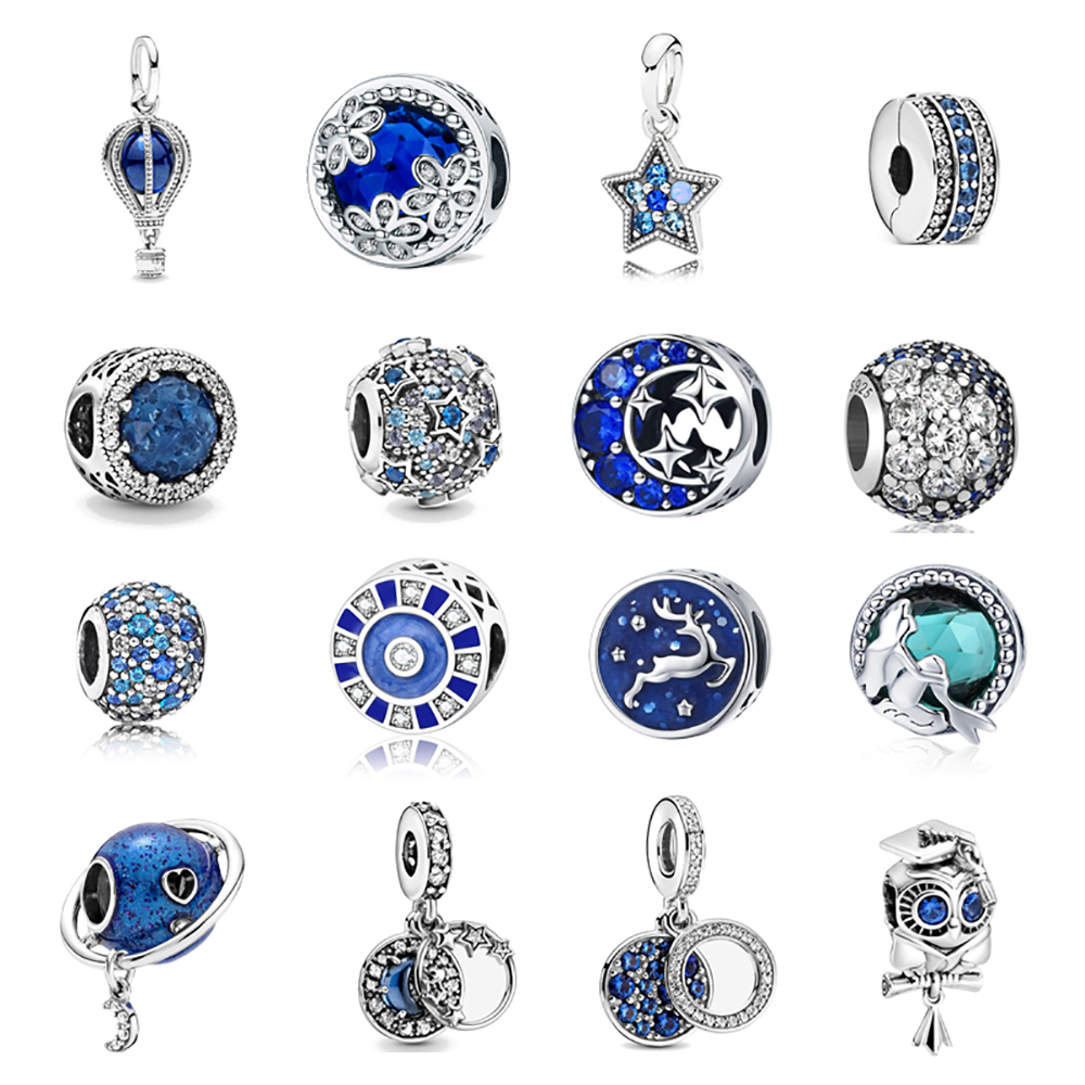 925 Sterling Silver Dangle Charm Neastamor Blue Beads Bead Fit Pandora Charms Bracelet DIY Jewelry Accessories
925 Sterling Silver Dangle Charm Neastamor Blue Beads Bead Fit Pandora Charms Bracelet DIY Jewelry Accessories