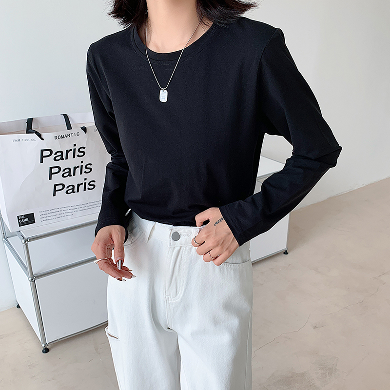 Women Black And White Stripes Casual Tops O Neck Long Sleeve Loose Pullover T-shirt Autumn Fashion Korea Shirt Cotton 220328