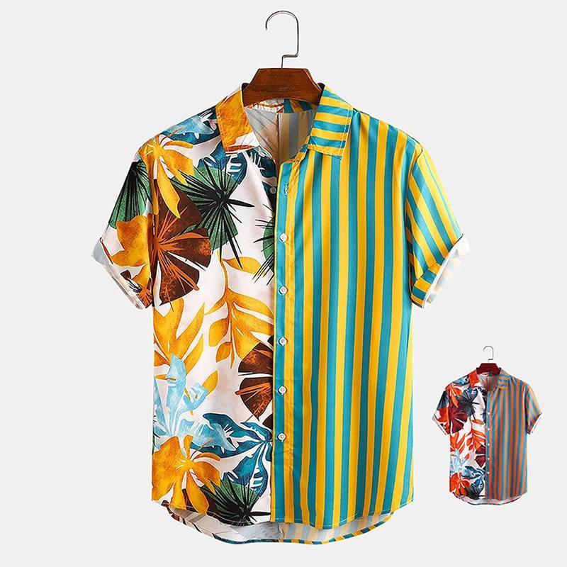 Men's Casual Shirts Fashion Hawaiian Shirt Short Sleeve Streetwear Print Striped Patchwork Summer Women Blouse Beach For Men Chemise, Red
Men's Casual Shirts Fashion Hawaiian Shirt Short Sleeve Streetwear Print Striped Patchwork Summer Women Blouse Beach For Men Chemise, Red