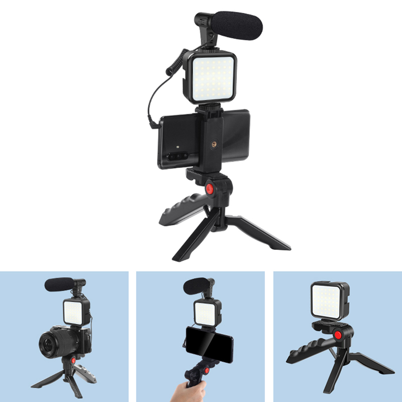 Jumpflash Tripod Holder Vlogging Kits Live Selfie LED Fill Light Integration with Remote Control Microphone for YouTube 2204060835