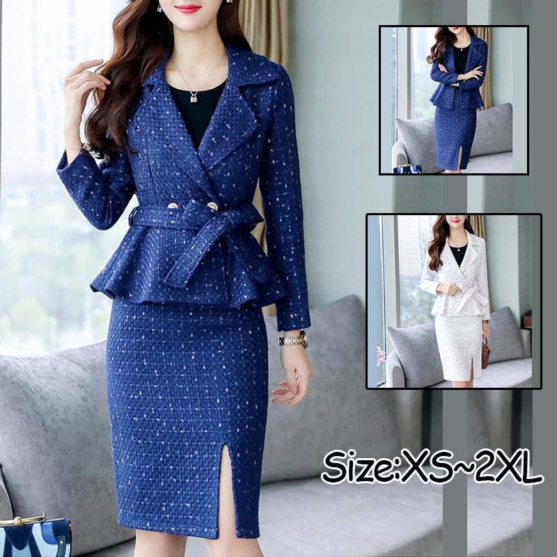 Skirts Elegant Women Tweed Blazer Set Jacket And Skirt Business 2 Pieces Suit Female Office Ladies SuitsSkirts, Blue
Skirts Elegant Women Tweed Blazer Set Jacket And Skirt Business 2 Pieces Suit Female Office Ladies SuitsSkirts, Blue