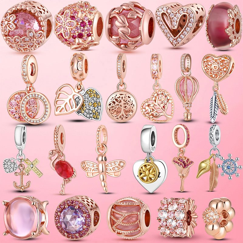 925 Sterling Silver Dangle Charm Flamingo Leaf Rose Flower Charm CZ Luxury Bead Fit Pandora Charms Bracelet DIY Jewelry Accessories
925 Sterling Silver Dangle Charm Flamingo Leaf Rose Flower Charm CZ Luxury Bead Fit Pandora Charms Bracelet DIY Jewelry Accessories