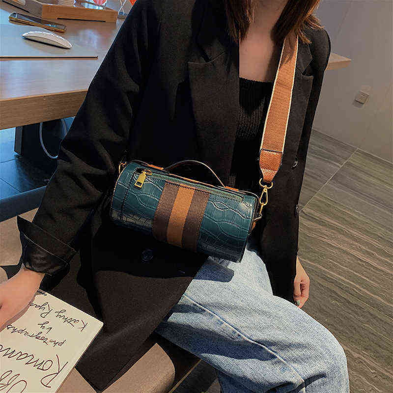 Style Cylindrical Bag Foreign Style Semi Circular Fashion Girl s Single Shoulder Bag Simple Trendy Messenger Bag 220516