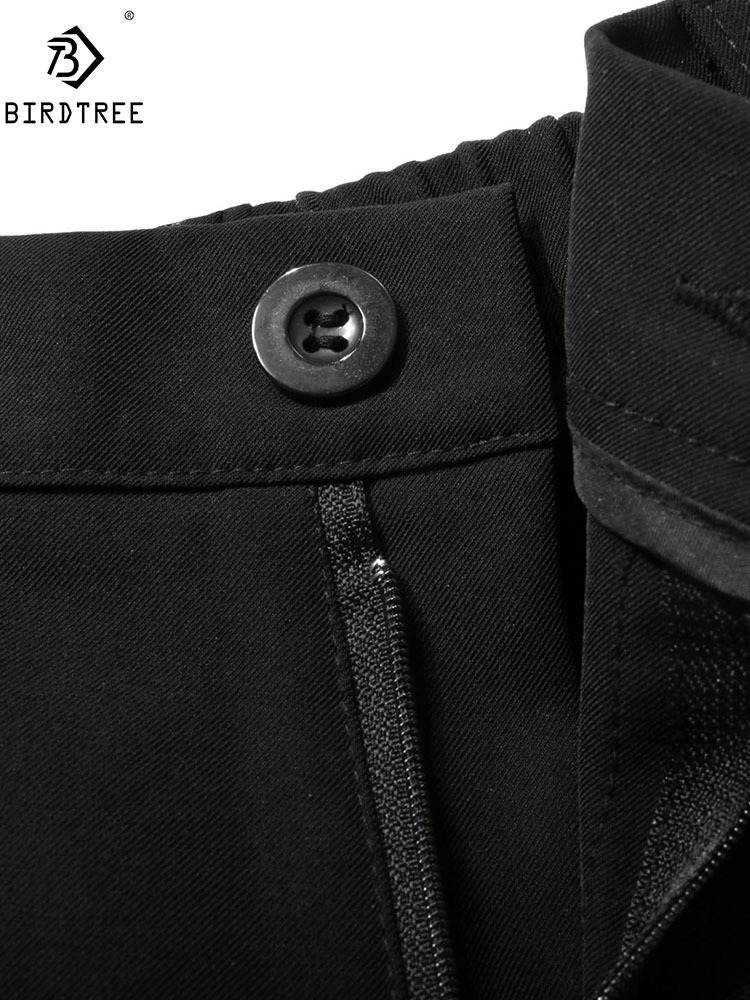 Spring Office Lady Elegant Casual Fashion High Waist Wide Leg Black Pants Full Length Pant Woman s B83813F 220325