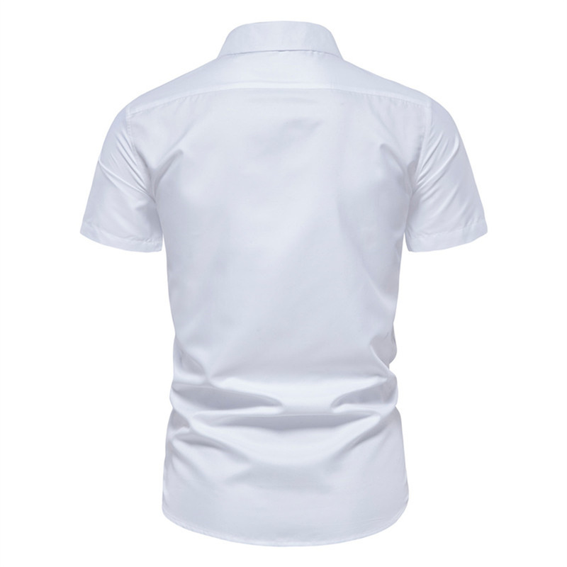 Single Pocket Stitching Mens Shirt Short Sleeve Male Shirt Casual Fashion Shirt for Men Spring Summer Mens Clothing 220704wtt