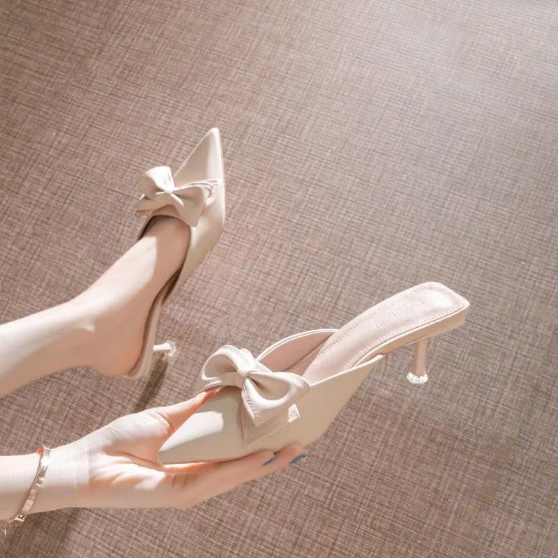 Slippers Small Heel Women Pointed Toe Mules Dress Slides Female High Ladies Elegant Sandals MulesSlippers, Beige
Slippers Small Heel Women Pointed Toe Mules Dress Slides Female High Ladies Elegant Sandals MulesSlippers, Beige