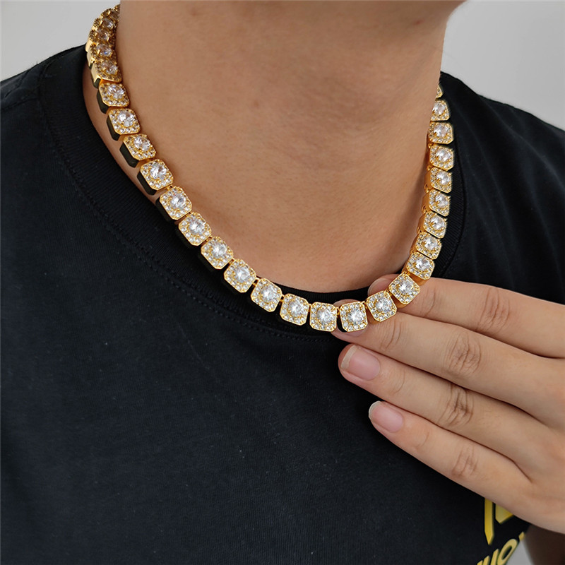 High Quality 18K Yellow White Gold Color 10mm 16-24inches Miami Cuban Link Chain Necklace for Men Women Jewelry