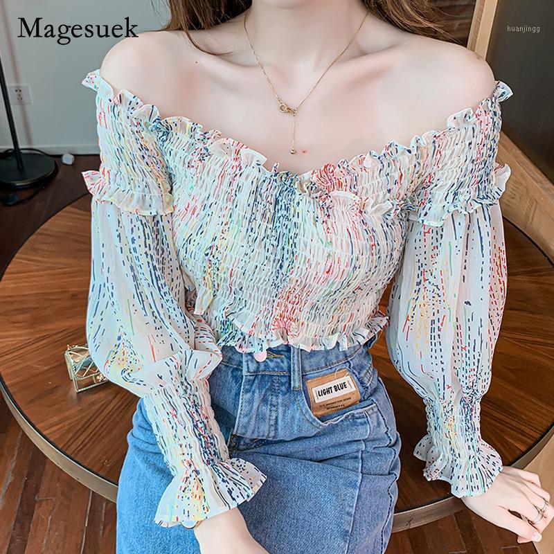 Women' Blouses & Shirts 2022 Autumn Chiffon Shirt For Women Print Off Shoulder Slash Neck Long Sleeve Sexy Elegant Ladies Tops Blusas 15834, Apricot
Women' Blouses & Shirts 2022 Autumn Chiffon Shirt For Women Print Off Shoulder Slash Neck Long Sleeve Sexy Elegant Ladies Tops Blusas 15834, Apricot