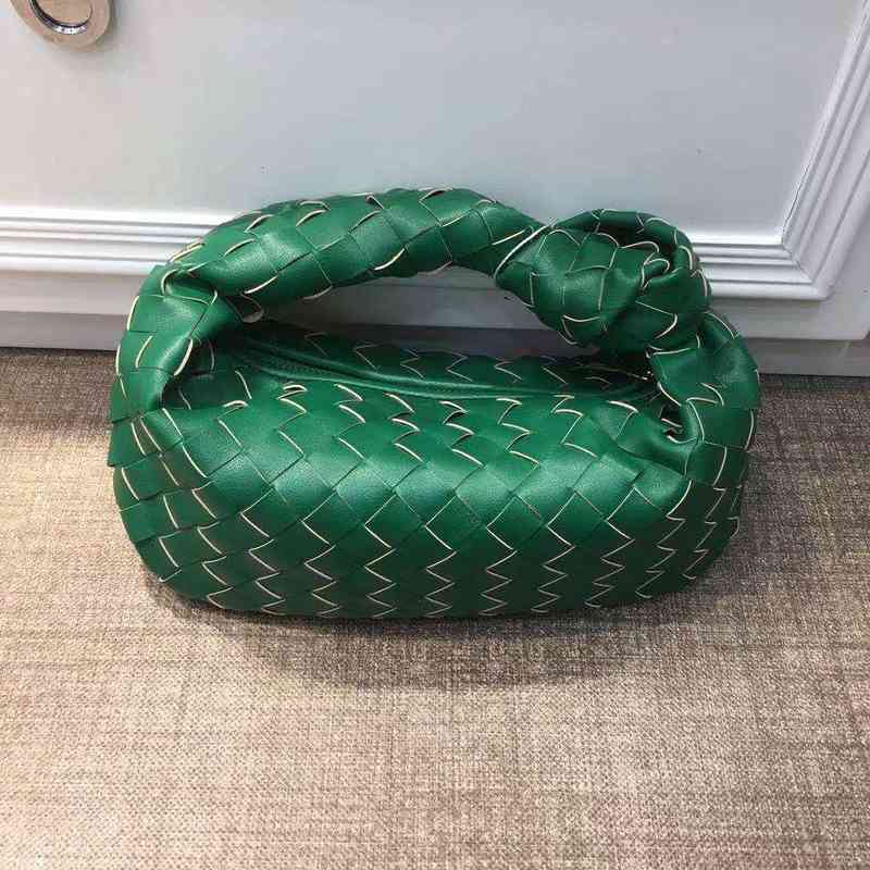 Evening Bags Handbags 2022 Nieuwe Vrouwen Geweven Handtas Mand Zakken Koeienhuid Solid Fashion Bag Top Handvat Tassen Hobo Totes 220416, Green