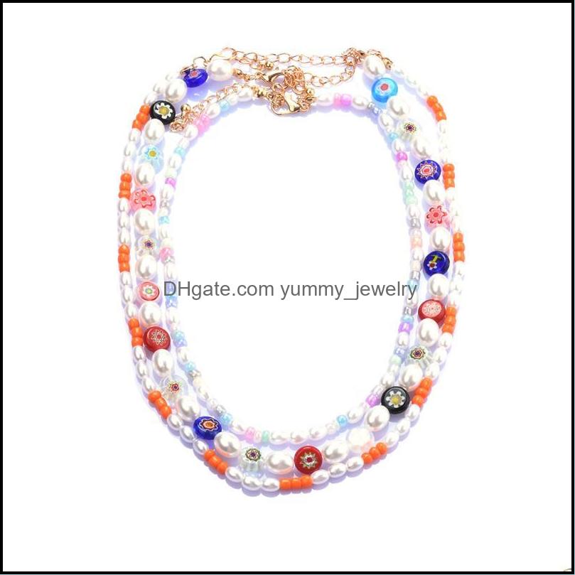 Chains Necklaces Pendants Jewelry Korean 3Pcs/Set Colorf Beads Flower Pearl Necklace Holiday Beach Chain Choker Geometric For Women Party
Chains Necklaces Pendants Jewelry Korean 3Pcs/Set Colorf Beads Flower Pearl Necklace Holiday Beach Chain Choker Geometric For Women Party