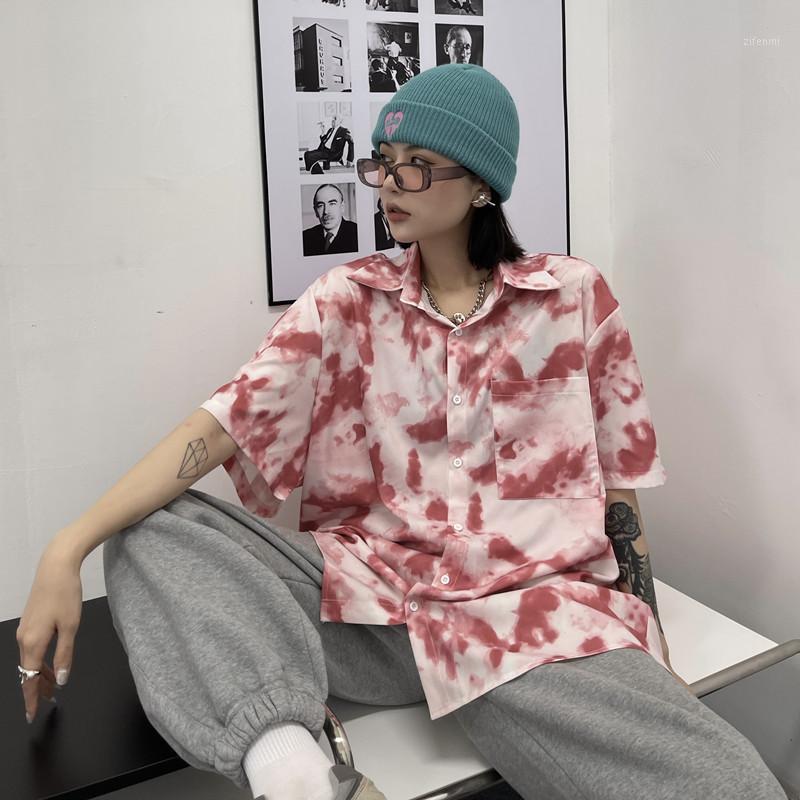 Women's Blouses & Shirts Tie-dye Printed Shirt Women 2022 Summer Loose Retro Harajuku Style Short-sleeved Half-sleeved Top Blouse Tide Stree, Red
Women's Blouses & Shirts Tie-dye Printed Shirt Women 2022 Summer Loose Retro Harajuku Style Short-sleeved Half-sleeved Top Blouse Tide Stree, Red