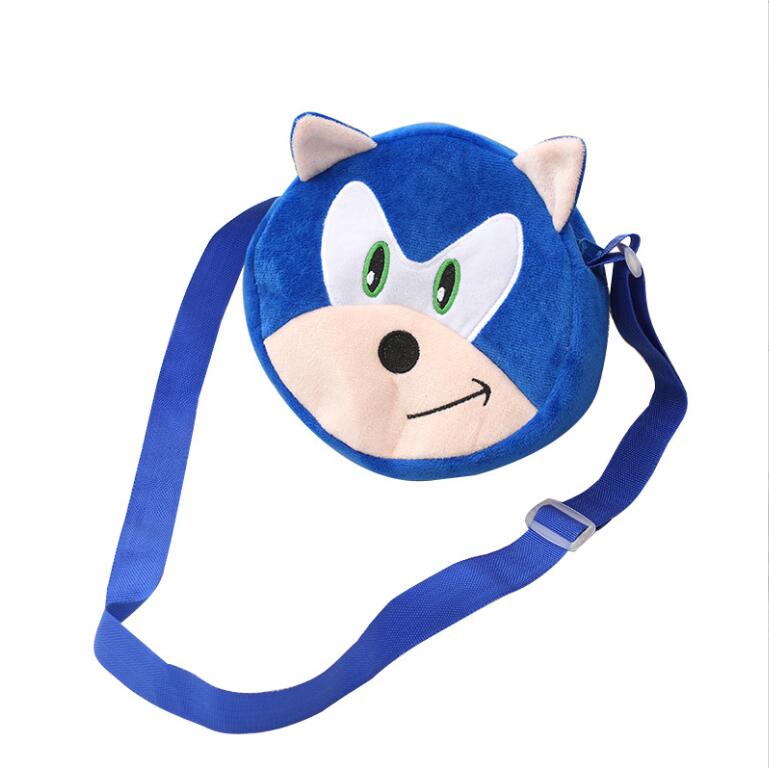6 Colors Children Bags Soft Sonic Plush Coin Purse Zipper kids coin bag sling money card fashionable Wallet