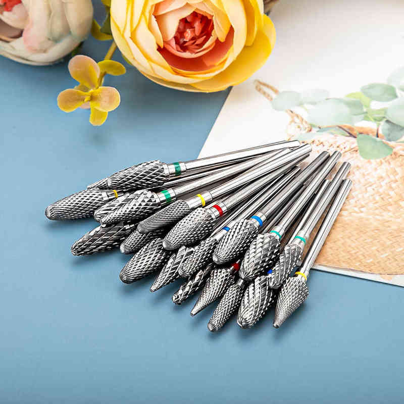 Nail Gel Toy Dmoley Cone Carbide Tungsten Drill Bit Manicure for Milling Cutter Files Buffer Art Equipment Accessory 0328