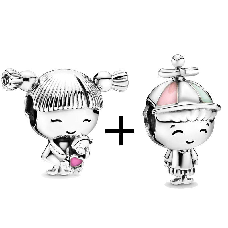 New Popular 925 Sterling Silver Boys And Girls Beads Charms For Bracelets Necklaces Ladies Girlfriend Wife Jewelry Try Accessories