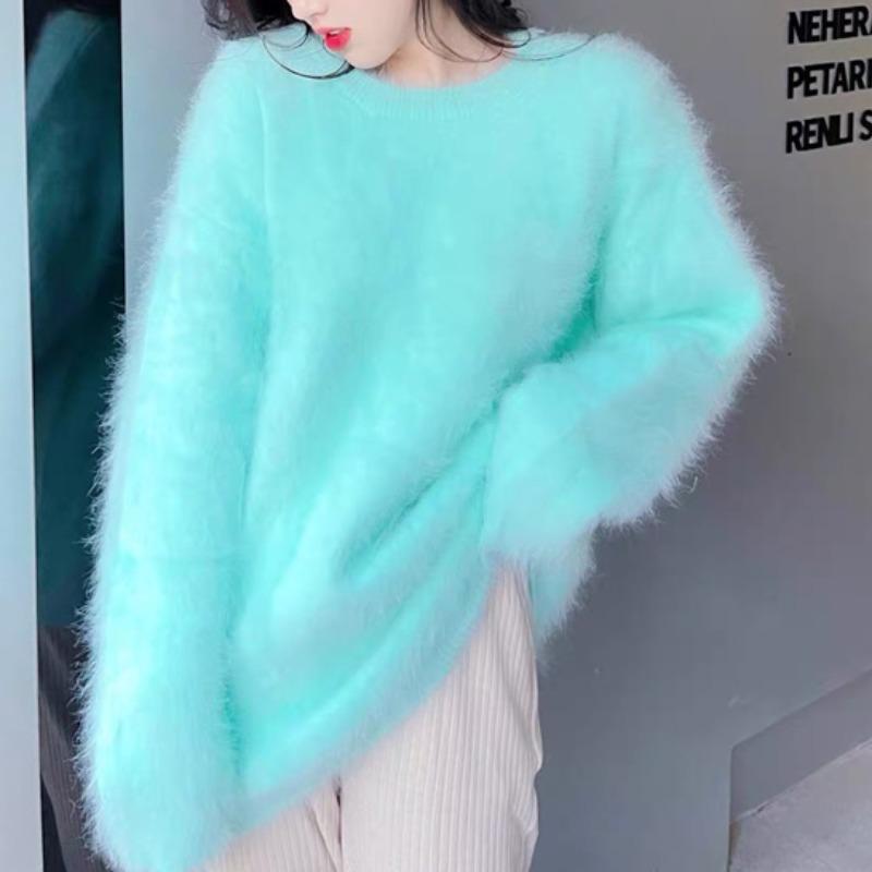 Women's Sweaters 2022 High Quality Women Soft Mohair Knitted Sweater Autumn Winter Long Sleeve Mink Cashmere Thick Warm Loose Jumper Pullove, White;black
Women's Sweaters 2022 High Quality Women Soft Mohair Knitted Sweater Autumn Winter Long Sleeve Mink Cashmere Thick Warm Loose Jumper Pullove, White;black