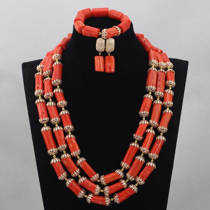 Earrings & Necklace Top Design 3 Rows Nigerian African Orange Coral Beads Wedding Jewelry Set Costume Wholesale CJ747Earrings, As pic
Earrings & Necklace Top Design 3 Rows Nigerian African Orange Coral Beads Wedding Jewelry Set Costume Wholesale CJ747Earrings, As pic