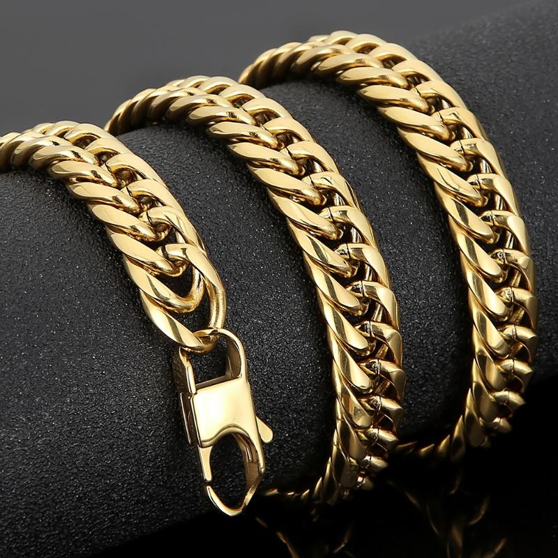 Chains Wide Curb Chain Necklace For Men Gold Plated Stainless Steel 45/50/55/60/65CM Long Men's Necklaces Choker Man KpopChains
Chains Wide Curb Chain Necklace For Men Gold Plated Stainless Steel 45/50/55/60/65CM Long Men's Necklaces Choker Man KpopChains