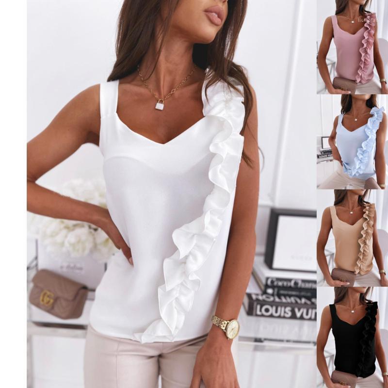 Women' Blouses & Shirts Women Summer Top V Neck Ruffle Office Blouse 2022backless Spaghetti Strap Casual Tops Elegant Sleeveless Camisas De, 01 black
Women' Blouses & Shirts Women Summer Top V Neck Ruffle Office Blouse 2022backless Spaghetti Strap Casual Tops Elegant Sleeveless Camisas De, 01 black