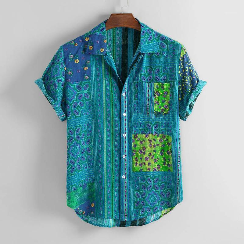 Men's Shirt Vintage Ethnic Printed Casual Fashion Lapel Short Sleeve Tops Men Clothes Plus Size Camisa Masculina Shirts, Green
Men's Shirt Vintage Ethnic Printed Casual Fashion Lapel Short Sleeve Tops Men Clothes Plus Size Camisa Masculina Shirts, Green