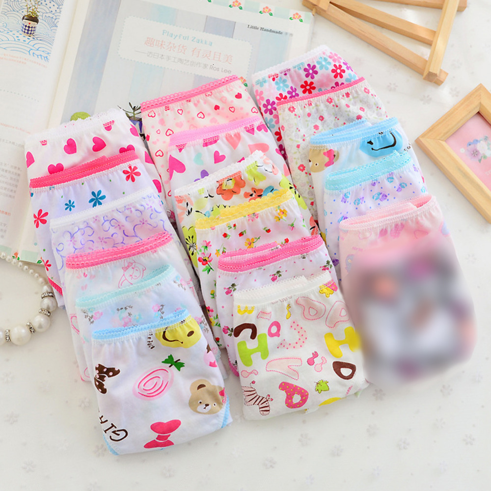 6pcs/pack Fashion New Baby Girls Underwear Cotton Panties Kids Short Briefs Children Underpants Wholesale