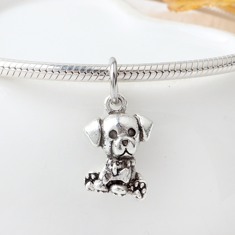 Popular High Quality 925 Sterling Silver Silver Pet Dog DIY Charm Bead Bracelet Necklace Making Women Men Jewelry Pendant Gifts